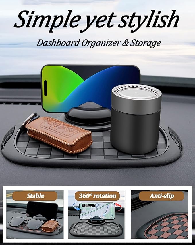Multifunction Anti Slip Phone Mat for Car Multi Functional Dashboard Antislip Holder 360 Rotating Universal Dash Multifunctio
