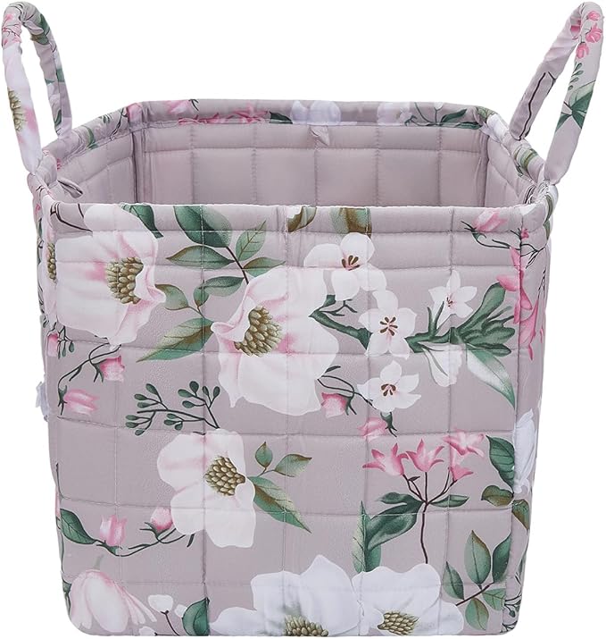 Boho Fabric Storage Basket, Large Capacity Laundry Basket, 12.2'' x 10.23'' x 10.23'' Collapsible Laundry Hamper with Easy Ca