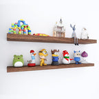 Floating Shelves for Wall, Set of 2 Solid Wood Wall Shelves for Bathroom, Small Hanging Shelf for Books Storage Room Decor (W