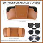 Car Sunglasses Holder for Car Visor Vegan Leather Auto Eyeglass Case with Clip Automotive Interior Visor Accessories