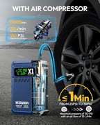 YESPER Jump Starter with Air Compressor 2000A 150PSI Battery Jumper Starter Portable(8L Gas/6L Diesel) 12V Car Jump Pack
