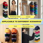 2 Pack MultiLayer Hat Organizer for Baseball Caps, Holds 16 Hats, Hat Hook for Wall, Dual Mount (Adhesive/Screws), Space Savi