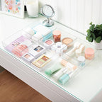 STORi SimpleSort 6-Piece Stackable Clear Drawer Organizer Set | 6" x 6" x 2" Square Trays | Small Makeup Vanity Storage Bins 