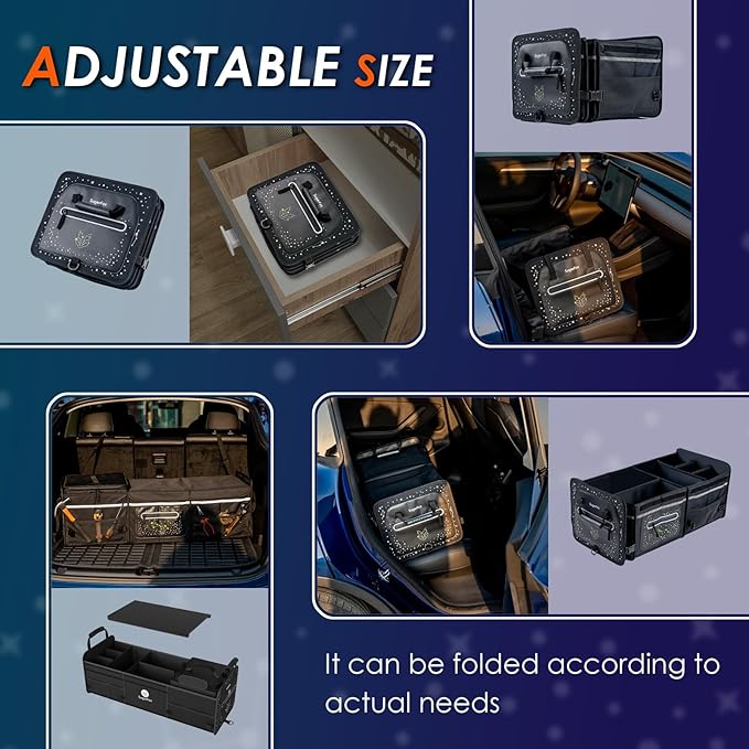 Car Trunk Organizer | Foldable, Waterproof | Trunk Organizer for SUV/Cars | Car Organizers & Storage - Car Accessories for Wo