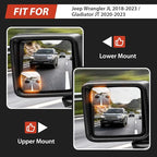 Blind Spot Mirror for Jeep Wrangler JL 2018-2026, 2 Side Mirror Blindspot Tool-free, Angle Adjustable Car Convex Mirror for Jeep Gladiator JT 2018-2026 Accessories