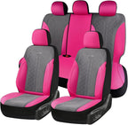 Coverado Car Seat Covers Full Set, Leather Seat Covers, Rose Automotive Protectors 5-Seat, Luxury Universal Fit Seat Covers f