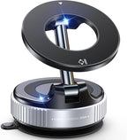 Magnetic Suction Cup Phone Mount for Magsafe, 360° Adjustable Magnetic Car Phone Holder, Pocket Size Foldable Car Mount, Phone Holders for Your Car for iPhone 17 16 15 14 13 12 Series,Silver