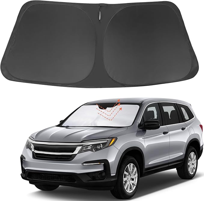 Front Windshield Sun Shade Foldable Car Front Window Sun Shade Windshield Shade Custom Fit for 2016-2026 Honda Pilot EX-L Block UV Rays Accessories Heat Keep Cooler
