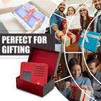 Visor Organizer, Red Sunglass Holder For Car, Sunvisor Organizers with Multiple Pockets and Picture Frame, Essential Car Interior Accessories for Women and Men