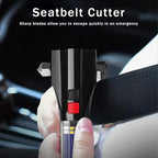 All-in-1 Car Safety Hammer, Multi-Function Emergency Escape Hammer with Window Breaker and Seatbelt Cutter, Mobile Power, LED
