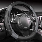 CAR PASS Line Rider Microfiber Leather Sporty Steering Wheel Cover Universal Fits for 95% Truck,SUV,Cars,14.5-15inch Anti-Sli