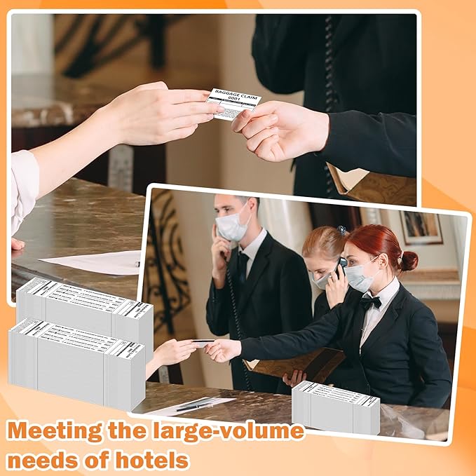 1000 PCS Hotel Luggage Tags Bulk with 5 Matching Numbered Labels Paper Baggage Claim Check Tags with White String &Marker Bla