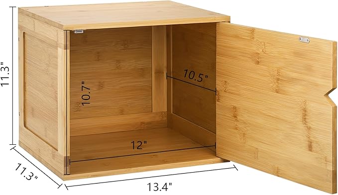 Fasmov Cube Storage Organizer, Bamboo Cube Bookshelf, Stackable Connect Storage Cube Cubby Organizer with Door, Stackable Cub