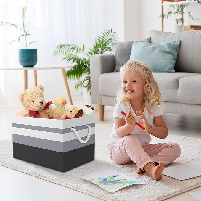 StorageTastic Storage Bin,Collapsible Storage Basket For Organizing,Large Storage Boxes With Rope Handles,Storage Containers,
