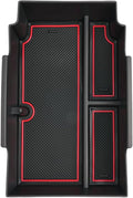 2024 2025 2026 Crosstrek Center Console Organizer for Subaru Crosstrek (Base/Premium/Sport/Limited/Wilderness), 2025 Crosstrek Console Tray 2026 Crosstrek&Impreza Accessories (with Red Mats)