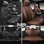 CAR PASS Nappa Leather Car Seat Covers Full Set, Luxury Seat Protector for Cars, Waterproof Anti-Slip Seat Cushion Armrest Co