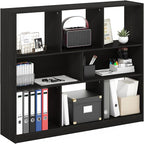 Furinno DALY Book Shelf, 8-Cube Bookshelf, Horizontal Cube Storage Organizer Bookcase, 10.9 x 47.2 x 39.4, for Living Room, B