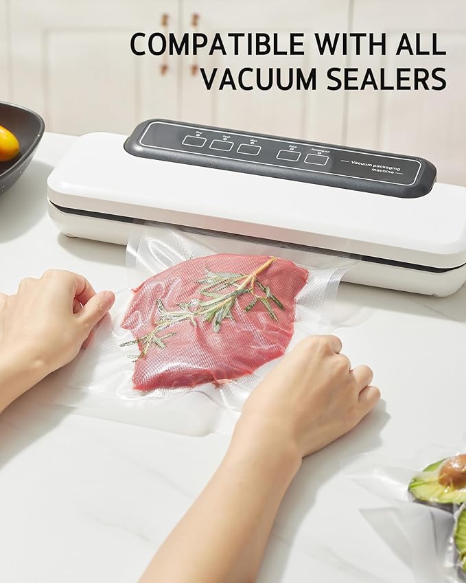 Syntus 11" x 100' and 8" x 100' Vacuum Sealer Bags for Food with Cutter, Vacuum Sealer Bags Roll Keeper BPA-free Heavy-duty C