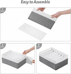 4 Packs T-shirt Drawer Organizers for Clothing,8 Grids Compartment Wardrobe Storage Box, Washable Clothes Organizer for Leggi