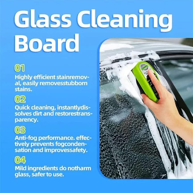 Automotive Oil Film Cleaning Brush 2025, Oil Film Remover for Car Window, Reusable Glass Brush 2.0 (2)