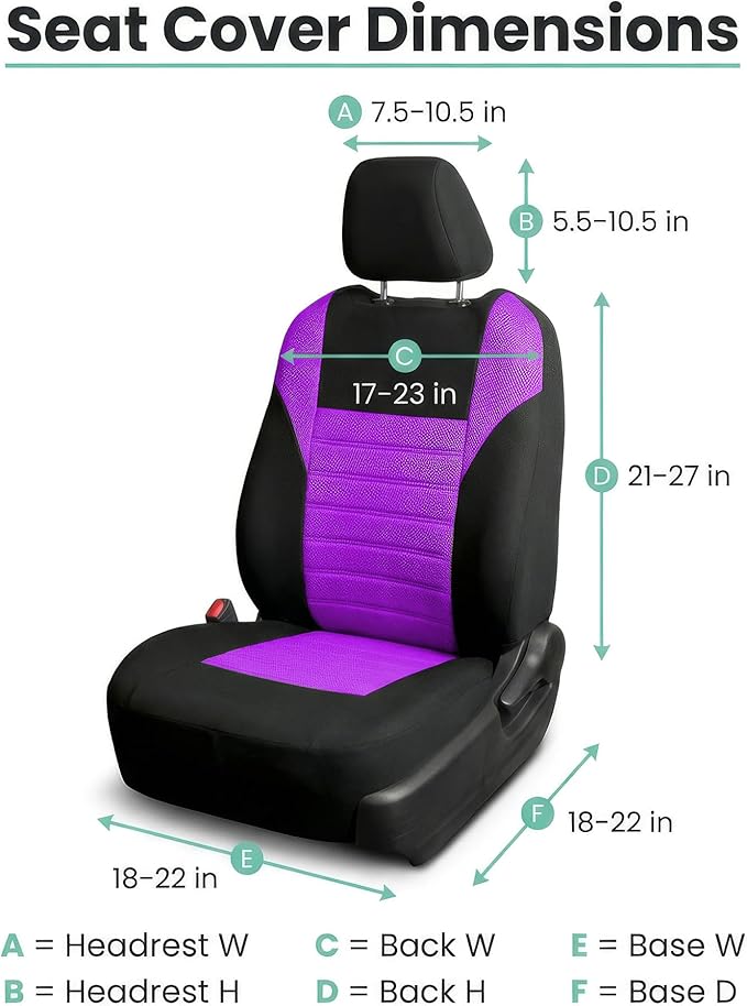 FH Group Automotive Car Seat Covers Front Set Premium 3D Air Mesh Front Seat Covers, Airbag Compatible Universal Fit Interior