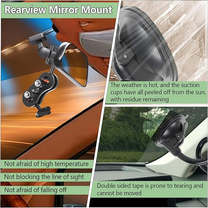 Dash Cam Mount, Aluminum Rearview Mirror Bracket Installation Kit, for Rove R2-4K, R2-4K PRO and R2-4K Dual Car Dash Cams