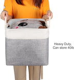 Univivi Foldable Storage Basket Fabric 13 inch Cube Storage Bins with Hard Bottom &Sturdy Handles Storage Cube for Shelf Clos