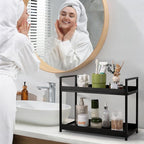 Bathroom Counter Organizer 2 Tier Vanity Storage Countertop Shelf Makeup Organizer Perfume Tray Skincare Holder for Sink, Dre