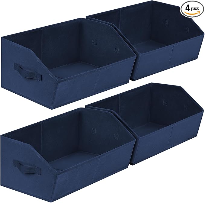 Homsorout Closet Baskets for Shelves Trapezoid - Decorative Storage Baskets with Handle, Closet Bins for Organization, Shelf 