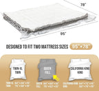 TAILI Mattress Vacuum Storage Bag, Full/Queen Mattress Vacuum Bag with 4 Straps, Sealable Bag for Memory Foam, Latex, Easy Mo