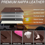 Seat Covers for Ford Expedition Max 2018-2026 8 Seaters, Compatible Airbag Non-Slip Waterproof Leather Seat Protector, Luxury Car Interior Seat Cover Full Set, Black Coffee