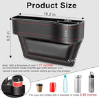 Car Seat Gap Filler Organizer, 2 Pack Multifunctional Car Seat Organizer, Auto Console Side Storage Box with Cup Holders 2 Seat Hooks for Drink, Car Organizer Front Seat for Holding Phone, Sunglasses
