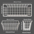 Adhesive Basket Wall Wire Basket Over the Cabinet Door Organizer No Drilling Mounted 4 Pack, White