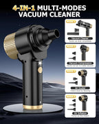 AHNR Handheld Car Vacuum Cleaner Cordless with 16000PA Powerful Suction, 4-in-1 Portable Mini Vacuum Cleaner & Air Duster wit