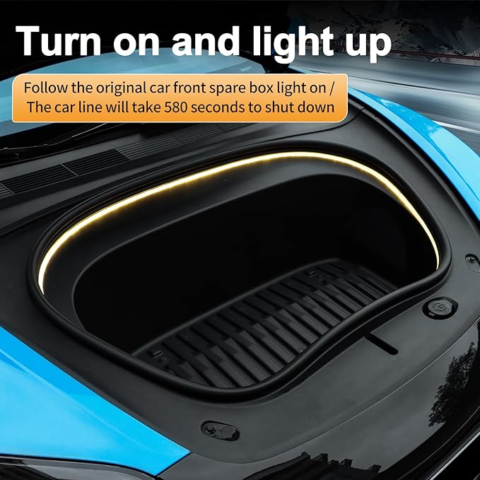 Frunk LED Light Strip for Tesla Model 3 2024 2025 2026 - Waterproof & Easy Installation Interior Lighting Bar with Flexible Silicone, Frunk Ambient Lighting Accessories (DC 15V, Warm White)