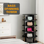 SpaceAid 5 Tier Rotating Shoe Rack Tower, Spinning Shoe Display Lazy Susan, Revolving 360 Shoe Rack Storage Round Carousel, V