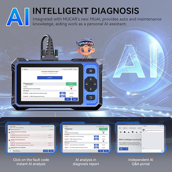 OBD2 Scanner, MUCAR 682 AI-Assisted Car Diagnostic Tool, Automotive Bidirectional Scan Tool, FULL Systems Car Diagnostic
