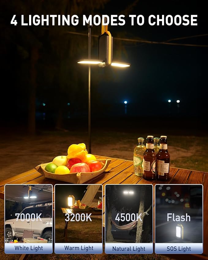 AUXITO Jump Starter: 6000A Car Portable-Battery Jumper Box with 4000LM LED Outdoor Camping Light and Power Bank Function Up