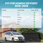 LASFIT Trunk Mat for Honda Odyssey 2026 2025 2024 2023 2022 2021 2020 2019 2018 Mini Passenger Van, All Weather TPE Cargo Mat Trunk Liner Only, Black (EX-L/Elite/Touring/Sport-L/Sport/EX/LX)