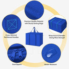 BALEINE 2Pk Insulated Reusable Grocery Bags, Collapsible Cooler Bag for Groceries, Heavy Duty Large Insulated Bag (16''x9''x13'', Midnight Blue)