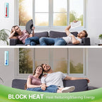 STATINT Window Film Privacy One Way Mirror Glass Tint Heat Control Sun UV Blocking Sliding Door Tinting Reflective Static Cling for Home, Black-Silver, 55.1 Inch X 32.8 Feet