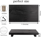 zoocatia Small Wood Tray Pedestal Stand Farmhouse Bathroom Decor Decorative Wooden Riser Kitchen Soap Dish Holder for Vanity,