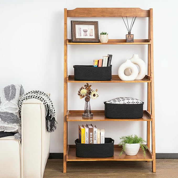Goodpick Storage Baskets, Rope Shelf Basket Small Baskets for Gifts Empty Storage Baskets for Organizing Toy Baskets Storage 