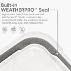 IRIS USA WeatherPro 47 Qt Storage Bins with Lids, 2 Pack, BPA-Free Plastic Gasket Box with Tight Latch and Seal, Stackable Ne