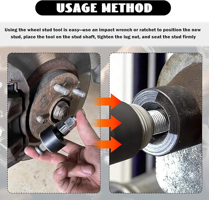 2PCS Wheel Stud Installer Tool OEM#22800,Heavy Duty Wheel Stud Removal Tool Kit Includes 3/4" Wheels Lug Nuts M12×1.25/M12×1.