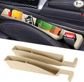 2PCS Car Seat Gap Filler Organizer, Multifunctional Seat Gap Storage Box for Phone Key, Stop Things from Dropping Between Seat and Console, Universal Interior Car Accessories (Beige)