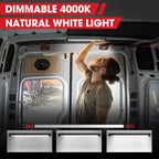12 Volt Light Strip, 12V Light LED, Enclosed Trailer Lights, Light for RV Interior, String Lights for Trailer, Truck, Van, RV(2Pack, 4000K, Black)