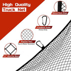Truck Bed Cargo Net, High Elastic Cargo Net with Storage Bag and 8 rustproof Buckles, Stretchable from 4'x4' to 7'x7' Ideal for ATV, SUV, UTV, Truck and Boat Use, Double Layer