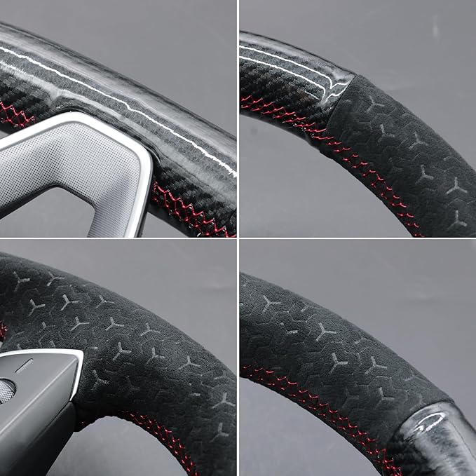 MEWANT DIY Stitching Steering Wheel Cover Wrap for Tesla Model 3 Highland 2023-2025/Model Y 2025 Highland for Tesla Model 3/Model Y Accessories