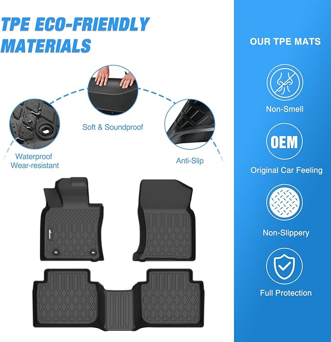 Nilight TPE Floor Mats for Toyota Camry AWD Only 2020 2021 2022 2023 2024, All Weather Custom Fit Heavy Duty Floor Liners
